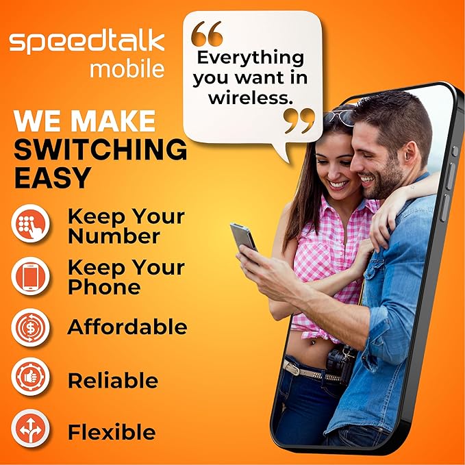 SpeedTalk Mobile Universal SIM Card Kit for 5G 4G LTE iOS Android Smart Phones | Talk Text Data | Triple Cut 3 in 1 Simcard - Standard Micro Nano | No Contract Cellphone Plan (1 GB)