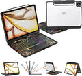 iPad Keyboard Case for 2024 M4 iPad Pro 13 inch, Magic Wireless Keyboard with Trackpad 7 Color Backlit, 360° Rotating Stand Transparent Protective Cover with Pencil Holder (Black)