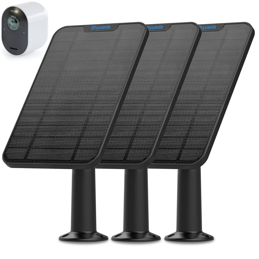 4W Solar Panel Charging Charger Compatible with Arlo Pro 3/Pro 4/Pro 5S 2K/Ultra/Ultra 2 /Go 2 only, 13.1ft Waterproof Charging Cable, IP65 Weatherproof Secure Wall Mount (3-Pack)
