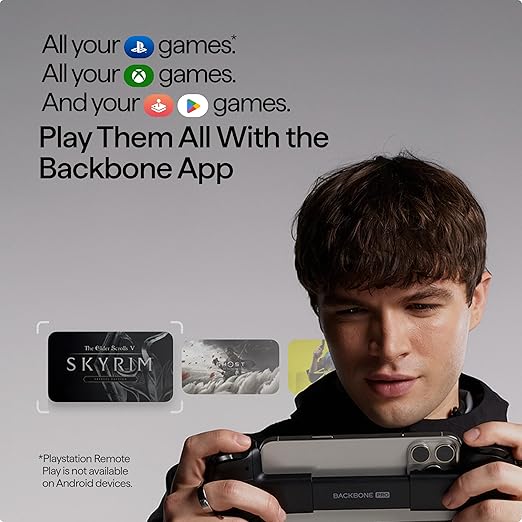 BACKBONE Pro Mobile Gaming Controller for iPhone 15/16 Series+ and Android, USB-C & Bluetooth, Play Anywhere on Any Screen, Premium Quality & Pro-Level Comfort, Android & iPhone Game Controller
