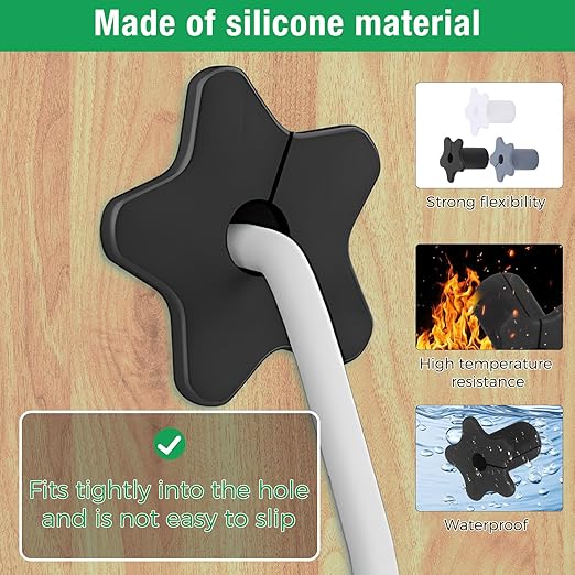 4pc Starlink Cable Grommet 5/8" Silicone Waterproof Wall Hole Pass Through Split Cable Bushings for TV Wire Ethernet Cord, Starlink Cable Routing Kit Accessories, 27.6mm/1.09" Ht, Grey