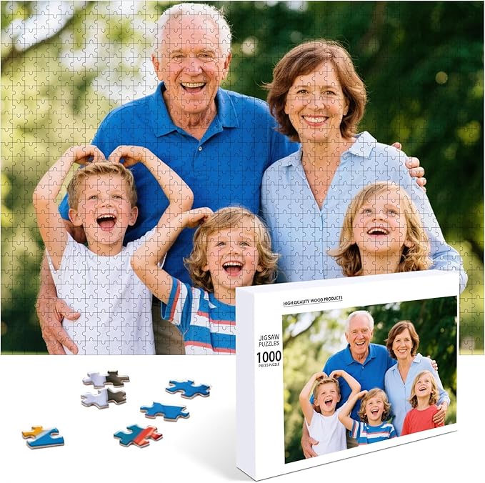 Personalized Photo Puzzle with Glossy Finish – Custom Jigsaw Puzzle 120/200/300/500/1000/1500 Pieces for Family, Couples, Pets, Birthdays, and Weddings (1000-Horizontal)