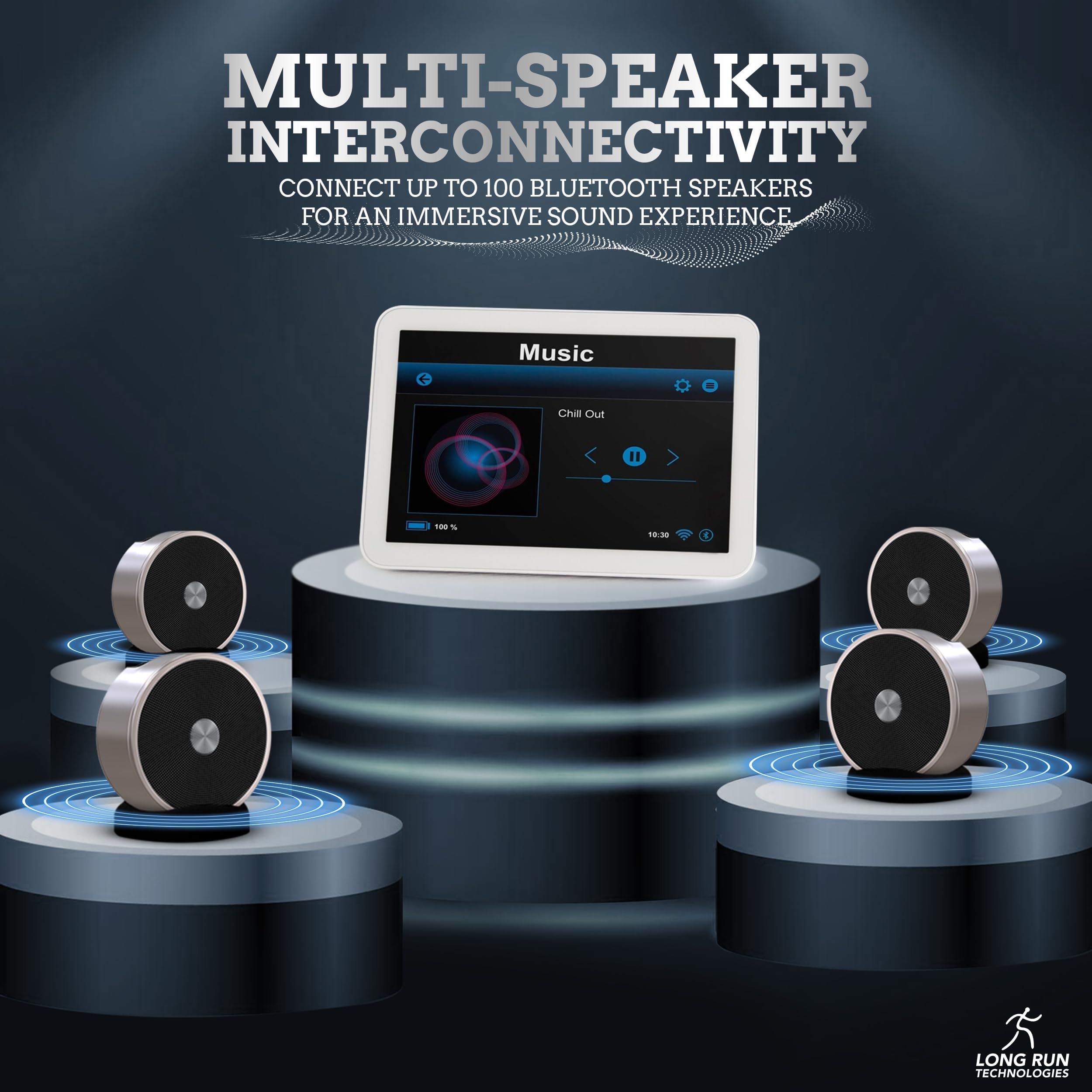Long Run Technologies Stereo Bluetooth Speakers - Wireless Computer Speaker for Desktop Laptop PC for Boys & Girls Sister Brother Mom & Dad - Bluetooth Stereo Speakers Home Theater Gaming Rose Gold