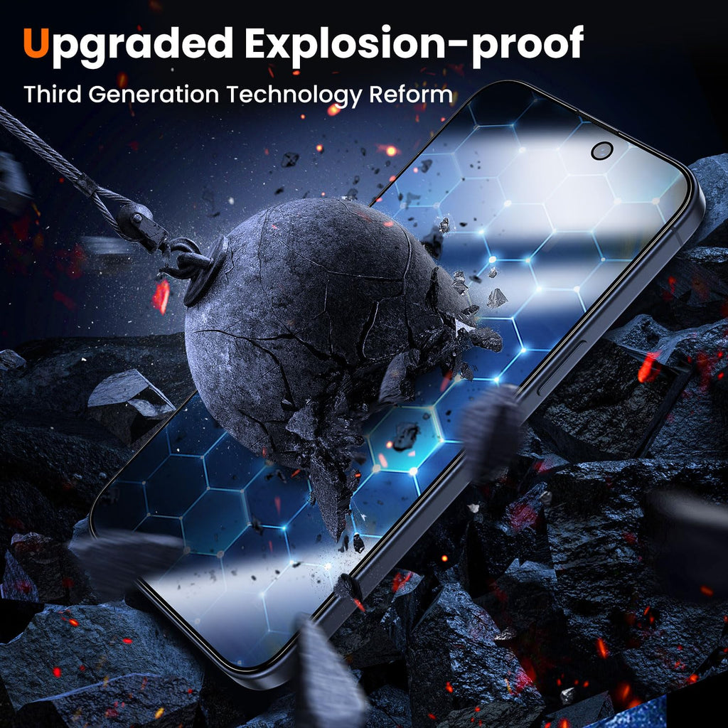 UniqueMe for iPhone 15 Pro Privacy Screen Protector-2 Packs