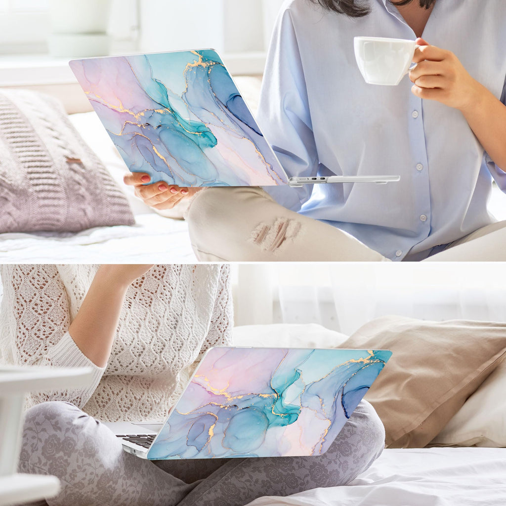 May Chen Case for MacBook Air 13/13.6 inch M5 A3449 M4 A3240 M3 A3113 M2 A2681, 2026 2025 2024-2022, Plastic Hard Shell with Keyboard Cover & Screec Protector, Gentle Marble