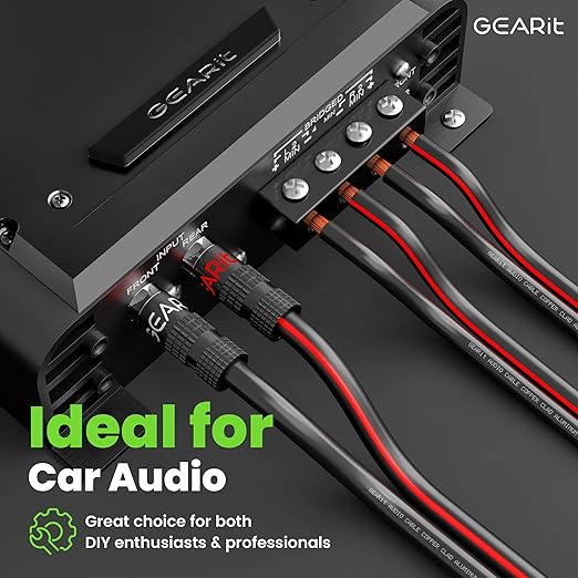 GEARit 14AWG Speaker Wire, Pro Series 14 Gauge Speaker Wire Cable (20 Feet / 6.09 Meters) Great Use for Home Theater Speakers and Car Speakers, Black