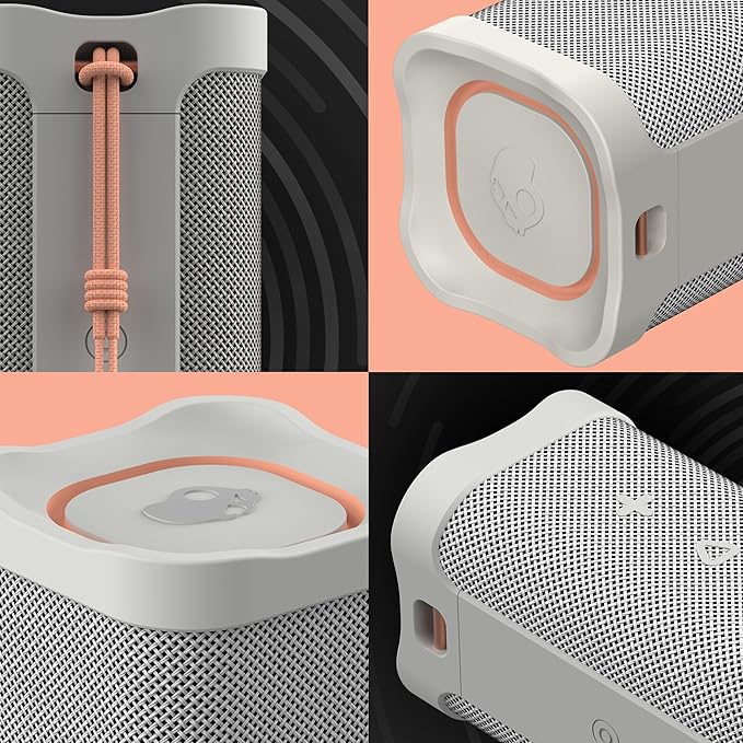 Skullcandy Terrain XL Wireless Bluetooth Speaker - IPX7 Waterproof Portable Speaker, 18 Hour Battery, Nylon Wrist Wrap, True Wireless Stereo (Bone)