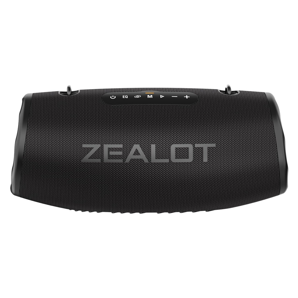 ZEALOT 80W RMS (100W Peak) Portable Bluetooth Speaker, Stereo Sound with Deep Bass,IPX6 Waterproof, LED Light,Bluetooth 5.2, Indoor/Outdoor Speaker for Party, Gathering, Pool, Camping,Travel (Black)