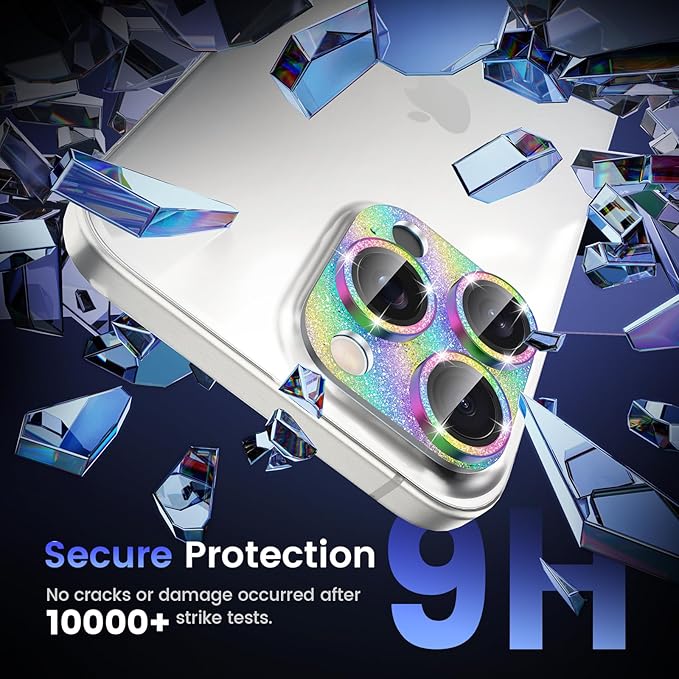 Tensea for iPhone 16 Pro/iPhone 16 Pro Max/iPhone 15 Pro/15 Pro Max Camera Lens Protector, Metal Aluminum Alloy Tempered Glass Cover Camera Screen Protector Accessories, Case Friendly