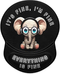 ITNRSIIET Ergonomic Mouse Pad with Gel Wrist Support Small Wrist Rest Smooth Surface Non-Slip PU Base Comfortable Office Supplies Pain Relief, 8.7 x 7.2 inches, Pretty Fine Elephant