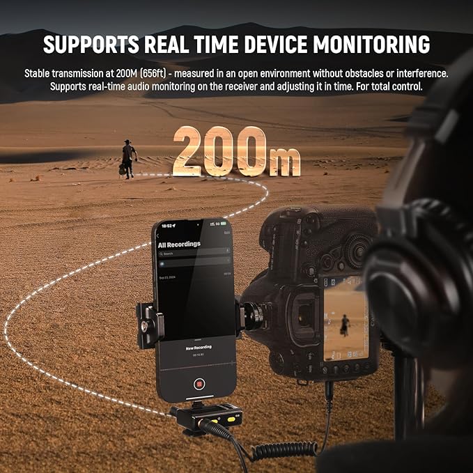 NEEWER CM28 Wireless Lavalier Microphone System with Charging Case, 2 Mic Clips, 1 Click Noise Canceling, 4GB Storage, 9H Playtime, Lavalier Lapel Mic Compatible with iPhone/Android/PC/Camera/iPad