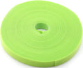 Saisn Reusable Fastening Tape Cable Ties 3/4 Inch Double Side Hook Roll (25 Yard, Green)