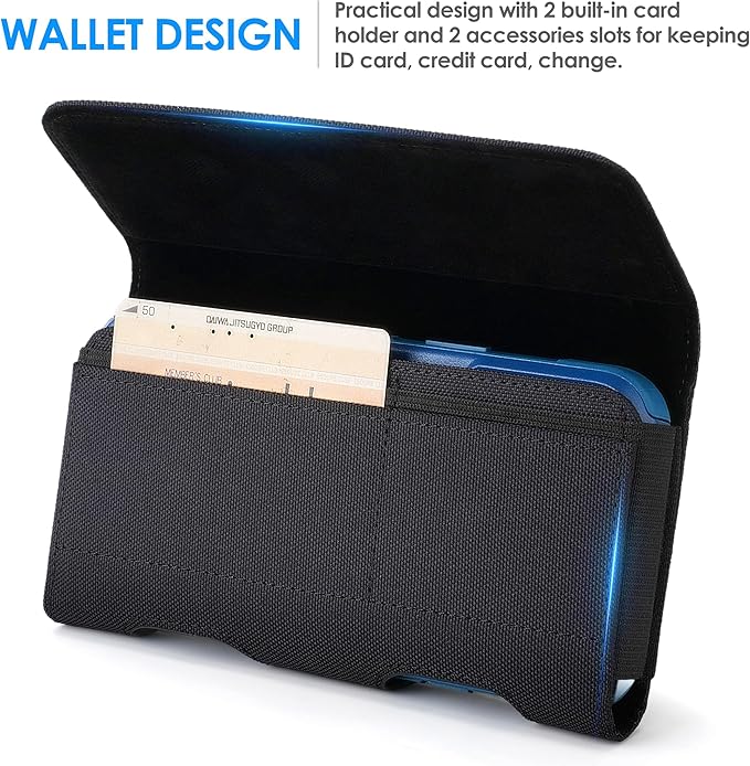 Mopaclle Nylon Phone Holster with Belt Clip for iPhone 17 Pro / 17, iPhone 16 Pro 16,15 Pro 15, iPhone 14, 14 Pro,13 Pro,Samsung Galaxy S25 S24 S23, S22,S21,Premium Cell Phone Belt Holder Pouch Cover