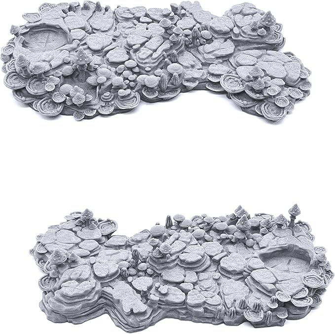 EnderToys Shroom Grotto Floors by Printable Scenery, 3D Printed Tabletop RPG Scenery and Wargame Terrain 28mm Miniatures