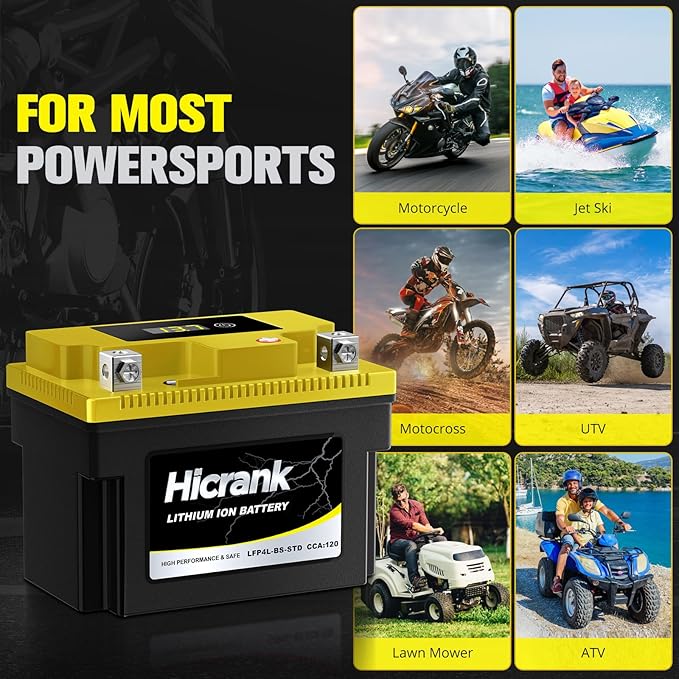 YTX4L-BS STD Standard Lithium Motorcycle Battery - 12.8V 2.8Ah 150CCA LiFePO4 Powersports Battery for ATV, Scooter, Snowmobile, Jet Ski, Honda Grom, Yamaha, Suzuki, CAN-AM, Generator