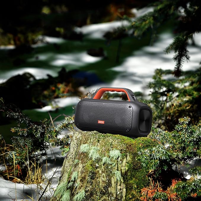 DOSS Extreme Boom Outdoor Bluetooth Speaker with 60W Mighty Sound, Deep Bass, 30H Playtime,10400mAh Power Bank, BT 5.3, IPX6 Waterproof, Portable Strap for Camping, Pool, Beach, Garage, Work