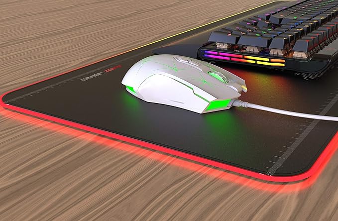 FIRSTBLOOD ONLY GAME. AJ52 Watcher RGB Gaming Mouse, Programmable 7 Buttons, Ergonomic LED Backlit USB Gamer Mice Computer Laptop PC, for Windows Mac Linux OS, Star White