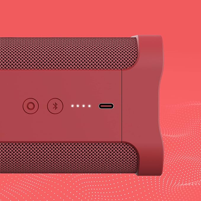 Skullcandy Terrain XL Wireless Bluetooth Speaker - IPX7 Waterproof Portable Speaker, 18 Hour Battery, Nylon Wrist Wrap, True Wireless Stereo (Red)