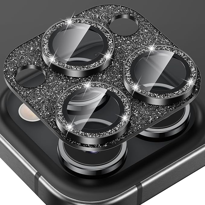 Tensea for iPhone 16 Pro/iPhone 16 Pro Max/iPhone 15 Pro/iPhone 15 Pro Max Camera Lens Protector, Metal Aluminum Alloy Tempered Glass Cover Camera Screen Protector Accessories, Case Friendly