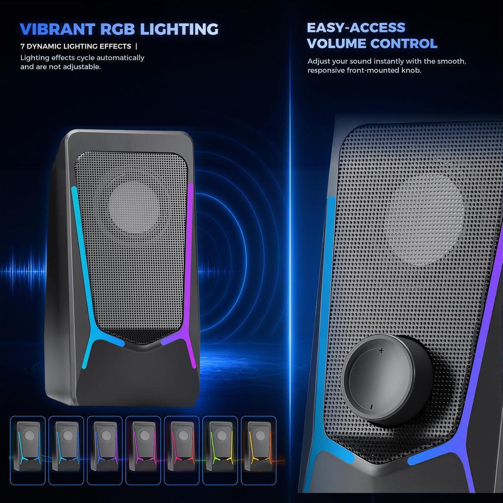 ROSON Computer Speakers for Desktop PC, Gaming Speaker with Volume Control
