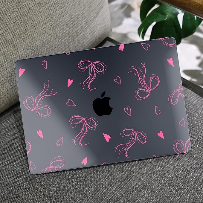 MEEgoodo Case for MacBook Pro 13 inch Case 2022 2021 2020 New A2338 M2/M1 A2251 A2289, Laptop Hard Shell with Keyboard & Camera Cover Compatible with 13 inch MacBook Pro, Ribbons Bow