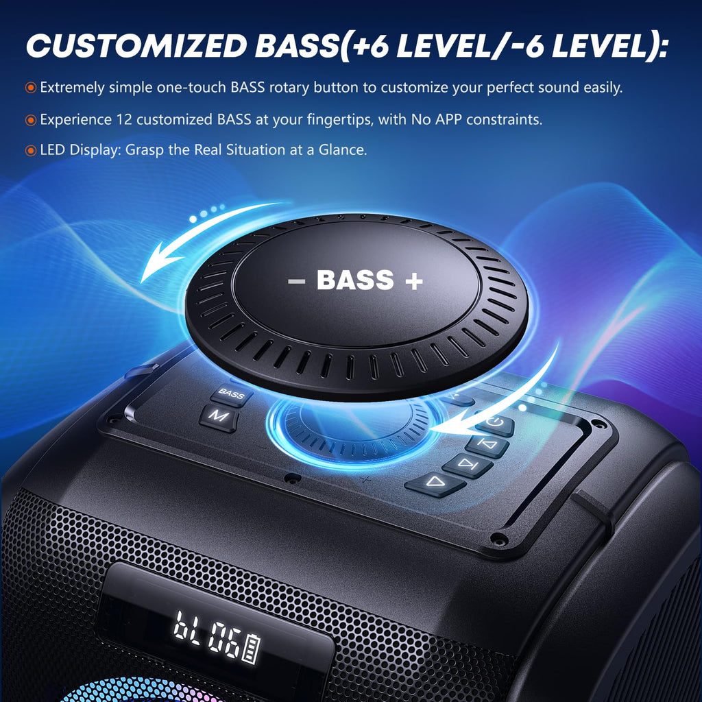 W-KING 270W Max Party Portable Bluetooth Speaker Loudest Large Big Boom Box