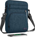 MoKo 9-11 Inch Tablet Sleeve Bag, Fits iPad Air/Pro 11 inch, iPad 10th Gen 10.9, Tab S9 11, Multifunctional Bag with Shoulder and Headphone Port, Indigo