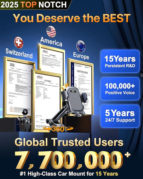 2026 Ultimate Best【True Military-Grade & Safety Cert】New Car Phone Holder