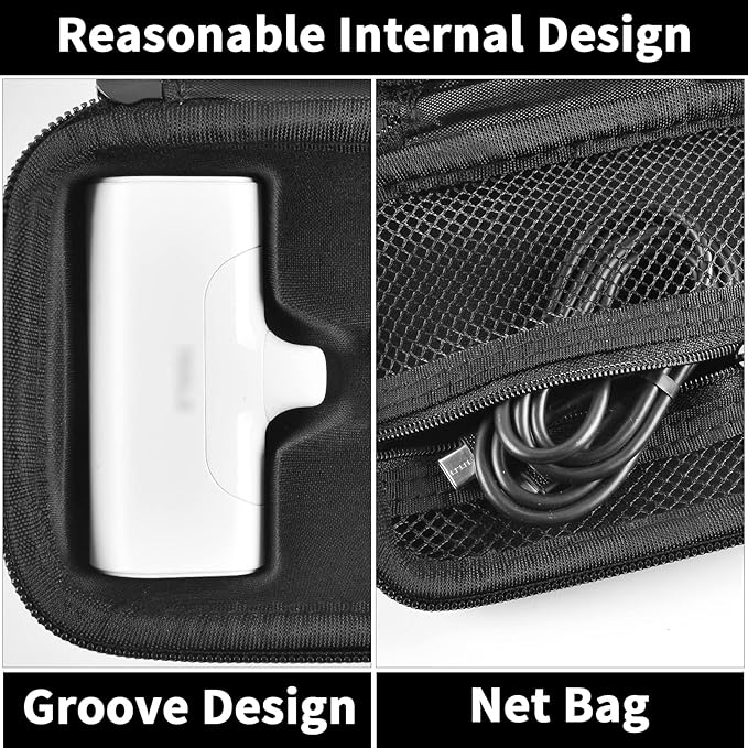 Portable Charger Power Bank Case for 2PCS Swyop/for Feob/for Charmast/for JEJILL/for LanLuk/for VEGER/for iWALK/for Taegila/for Kuulaa and More Small Charging Battery Pack - Bag Only (Black)