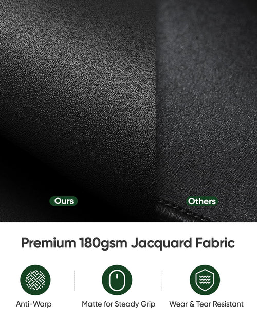 ALOANES Black Waterproof Desk Mat, Large, with Extended Mouse Mat, Office Desk Protector with Anti-Slip Base, Stitched Edge, Grain Jacquard Surface, Perfect for Gamer, Home, XL,11.81''x27.56''x0.12'