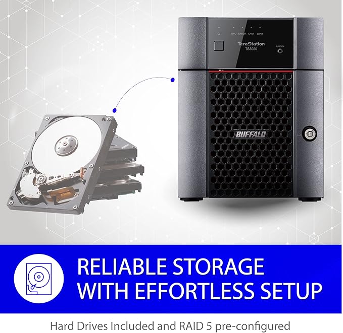BUFFALO TeraStation 3420DN 4-Bay SMB 16TB (4x4TB) Desktop NAS w/Hard Drives Included Network Attached Storage
