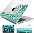 Batianda Premium Case for New MacBook Air 15 inch 2025 M4 2024 2023 with M3 M2 Chip Model A3241/A3114/A2941, Designed Protective Plastic Hardshell & Keyboard Cover & Screen Protector, Waves