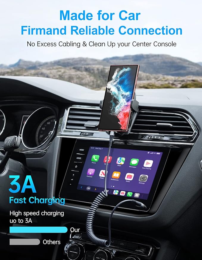 USB Type C Cable Fast Charging, 2Pack 5ft Coiled USB A to USB C Charge Cable for Car Android Auto Charging Cord Compatible with iPhone 16/15/Plus/Pro/Samsung Galaxy S20 S10 Plus and More USB C Devices