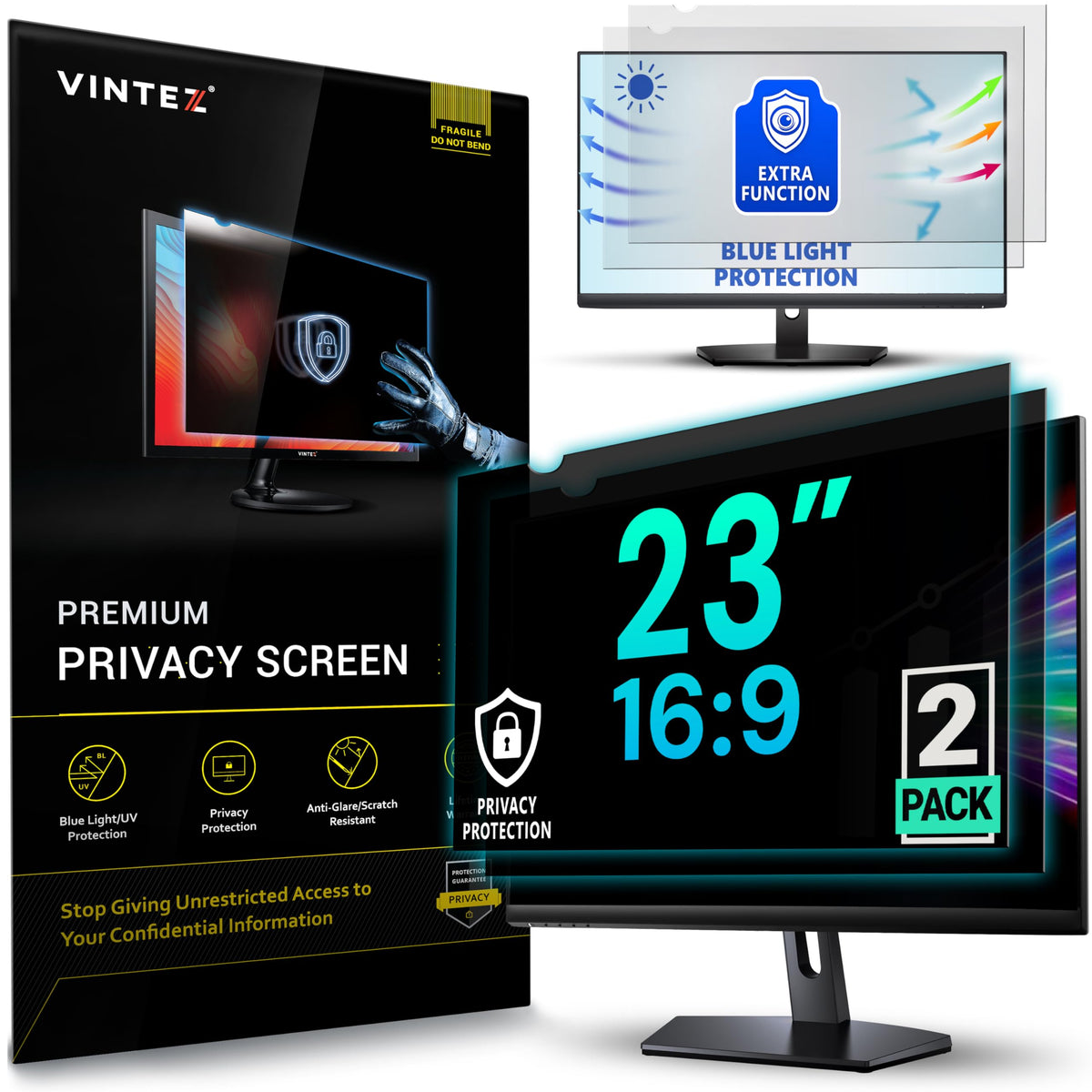 Magnetic Privacy Screen Compatible with MacBook Pro 14" 2021, 2022, 2023, 2024, 2025, M1, M2, M3, M4, M5 Anti-Blue Light Laptop Screen Protector Filter Blue Light Blocking Filter