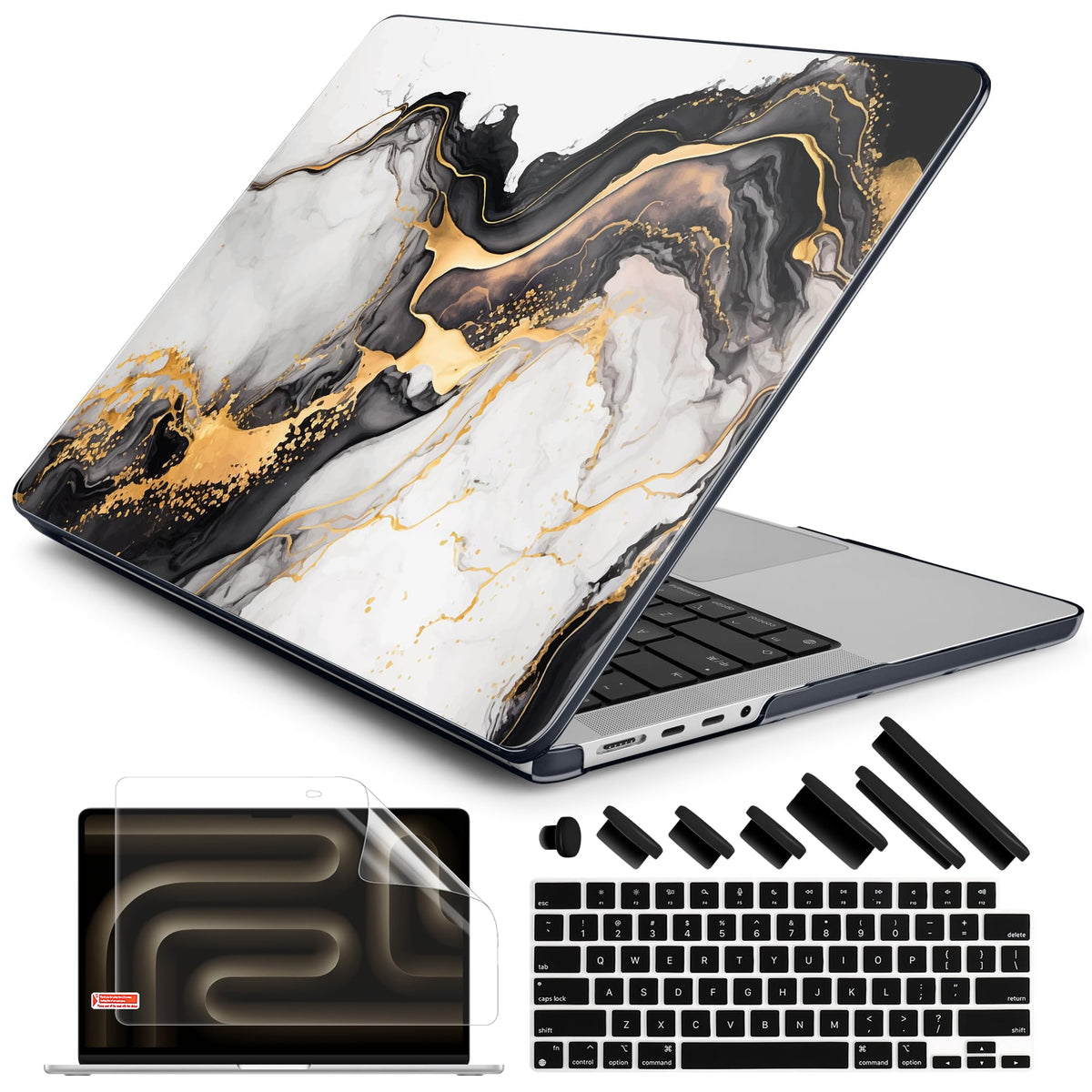 DONGKE Compatible with MacBook Pro 16 Inch Case (2026-2021 Release, M5 M4 M3 M2 M1 Pro/Max Chip), Plastic Hard Shell Cover with Keyboard Cover & Screen Protector for MacBook Pro 16", Garden Florals