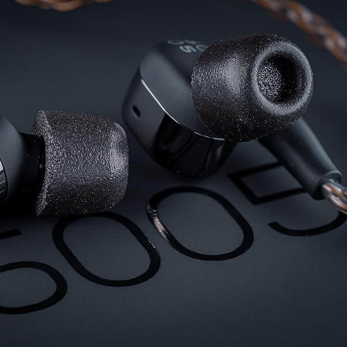 Comply 500 Core Series | Memory Foam Replacement IEM Ear Tips for KZ, Moondrop, FiiO Sennheiser & More | Superior Noise Isolation, Ultimate Comfort, Secure Fit | Round, Black, Medium (3 Pairs)