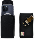 Turtleback Belt Clip for iPhone 16 Pro Max, 15 Pro Max, 14 Pro Max -Small- Fits w/Slim MagSafe Style Cases, Premium Black Nylon, Vertical Belt Holder, Magnetic Closure, HD Rotating Belt Clip