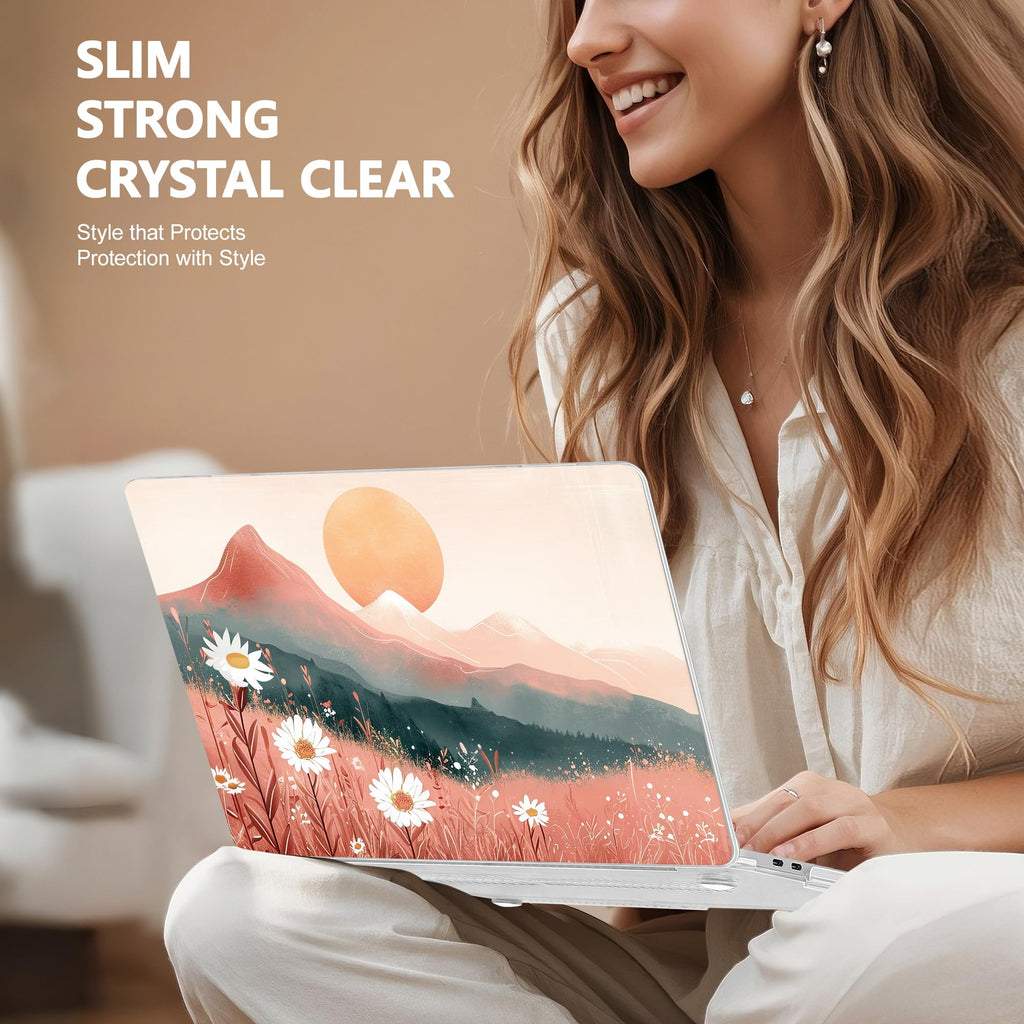 Lepeoac Case for MacBook Pro 13 inch Case M2 2022-2016 A2338 M1 A2251 A2289 A2159 A1989 A1708 A1706, Plastic Hard Shell + Keyboard Cover + Dust Plug, Mountains