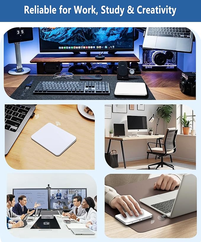 Wireless Trackpad for Mac and Windows - Multi-Touch Surface High Precision Track Pad, Multi-Gesture Touchpad Mouse Compatible with Apple MacBook iMac and Windows 10/11 PC Laptop Desktop Computer