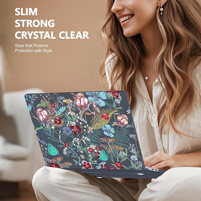 for MacBook Pro 16 inch Case 2019 2020 Release Model A2141, Plastic Hard Shell Cover with Keyboard Cover & Screen Protector for MacBook Pro 16 inch with Touch Bar & Touch ID, Flowers & Herbs