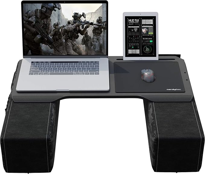 Couchmaster CYBOT, Premium Ergonomic Lap Desk for Notebooks, Sustainable Bamboo Construction, Kevlar Cushion Front, Ventilated Design, Fits Up to 17-Inch Laptops