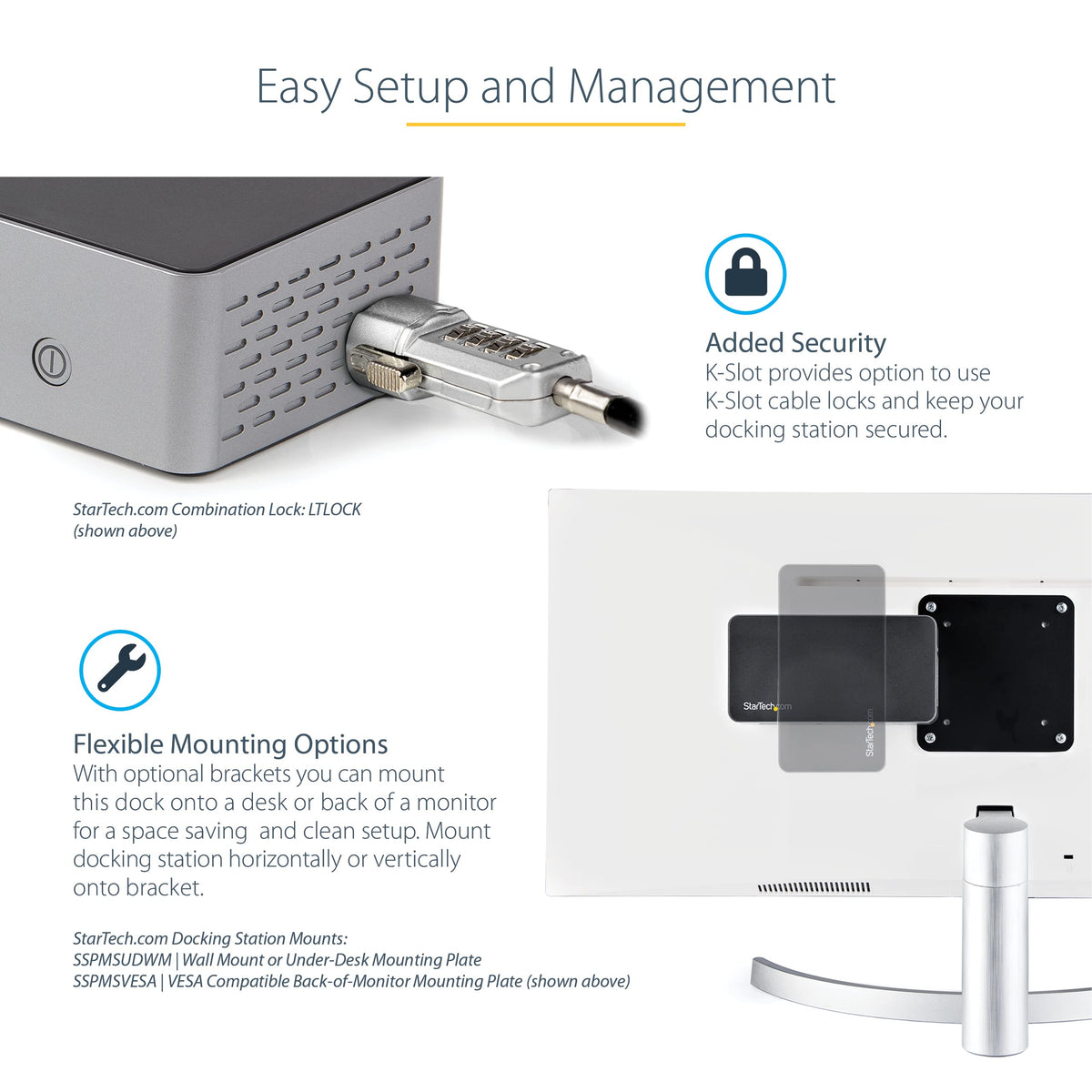 StarTech USB-C Quad 4K Dock, MacBook Pro/Air M1-M4 & Windows, 100W, DP HDMI