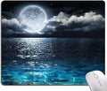 Mouse Pad, Ocean and Moon Mouse Pad, Square Waterproof Mouse Pad Non-Slip Rubber Base MousePads for Office Laptop, 9.5"x7.9"x0.12" Inch(Ocean and Moon)