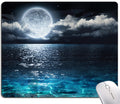 Mouse Pad, Ocean and Moon Mouse Pad, Square Waterproof Mouse Pad Non-Slip Rubber Base MousePads for Office Laptop, 9.5"x7.9"x0.12" Inch(Ocean and Moon)