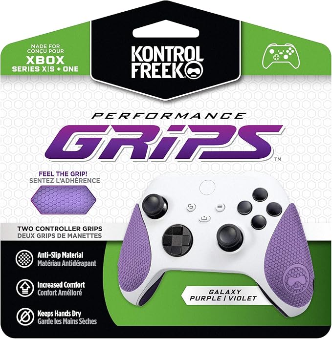 KontrolFreek Performance Grips for Xbox One and Xbox Series X Controller (Galaxy Purple)