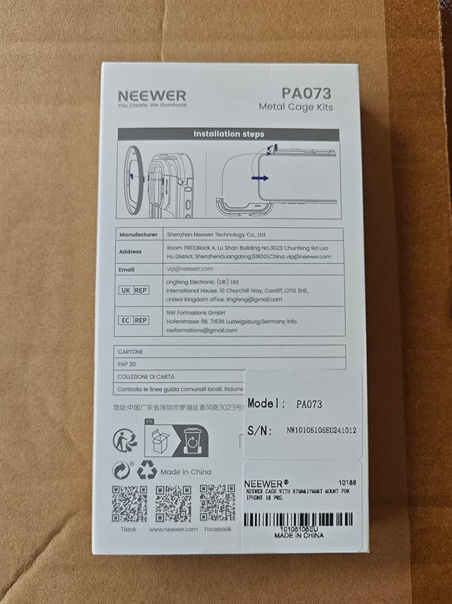 NEEWER 16 Pro Cage, Quick Release Video Rig Phone Stabilizer Compatible with iPhone 16 Pro with 67mm Filter Adapter, 17mm Lens Backplate, T Mount Lens Adapter Compatible with Moment, PA073