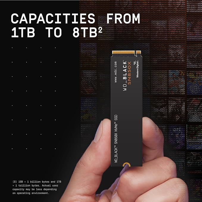 WD_BLACK 1TB SN850X NVMe Internal Gaming SSD Solid State Drive - Gen4 PCIe, M.2 2280, Up to 7,300 MB/s - WDS100T2X0E
