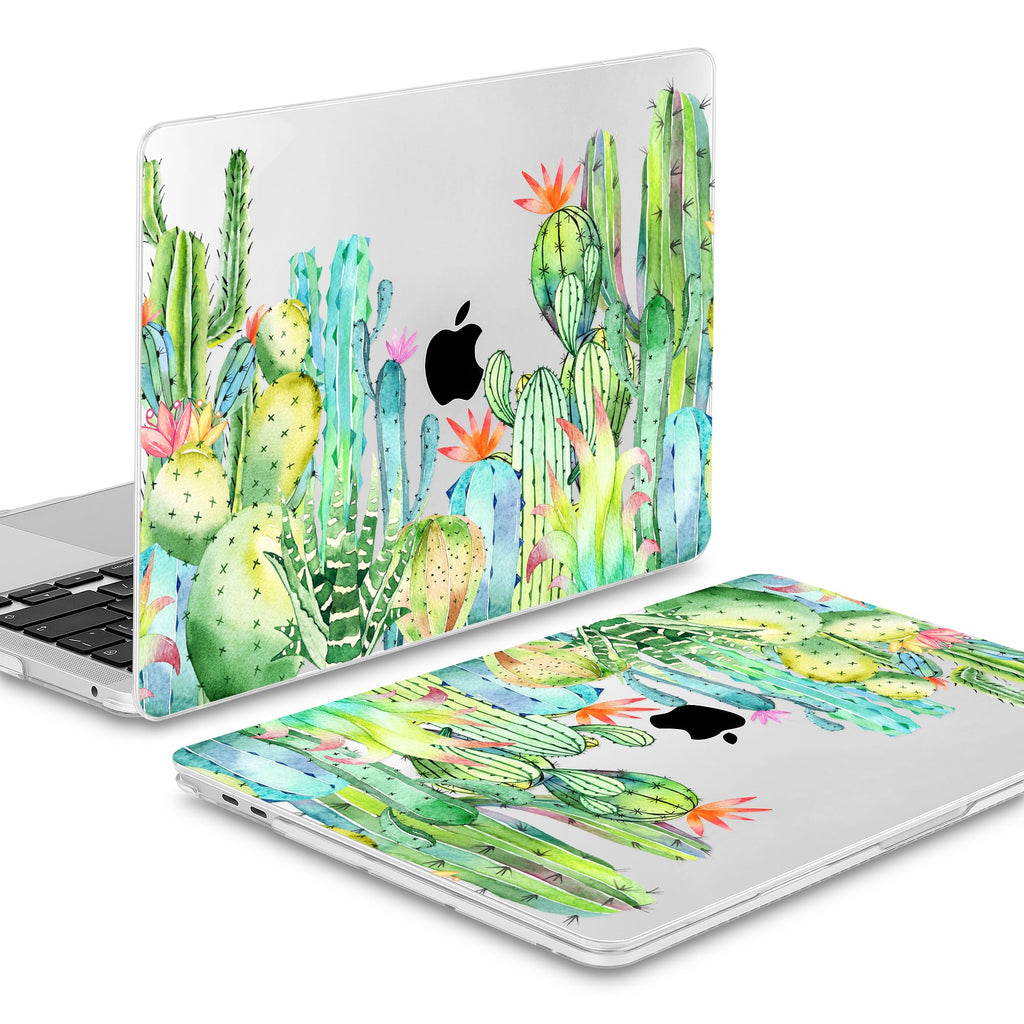 Mektron for MacBook Air 13 Case A1466/A1369 (2010-2017 Release), Snap-on Plastic Hard Shell Cover for MacBook Air 13.3 inch with Keyboard Cover,Watercolor Cactus