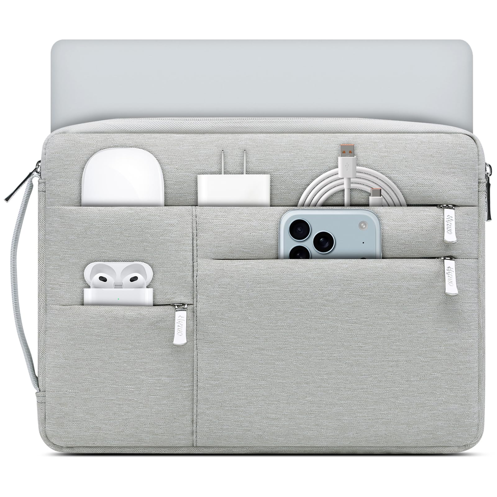 HYZUO 13.3-14 Inch Laptop Case Sleeve Bag for MacBook Pro 14 M5, Light Gray