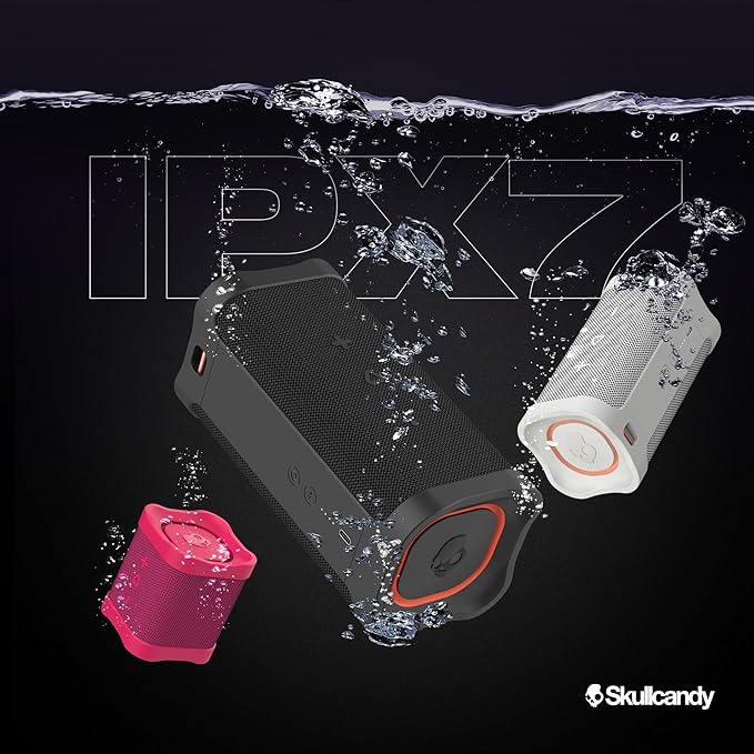 Skullcandy Terrain XL Wireless Bluetooth Speaker - IPX7 Waterproof Portable Speaker, 18 Hour Battery, Nylon Wrist Wrap, True Wireless Stereo (Red)